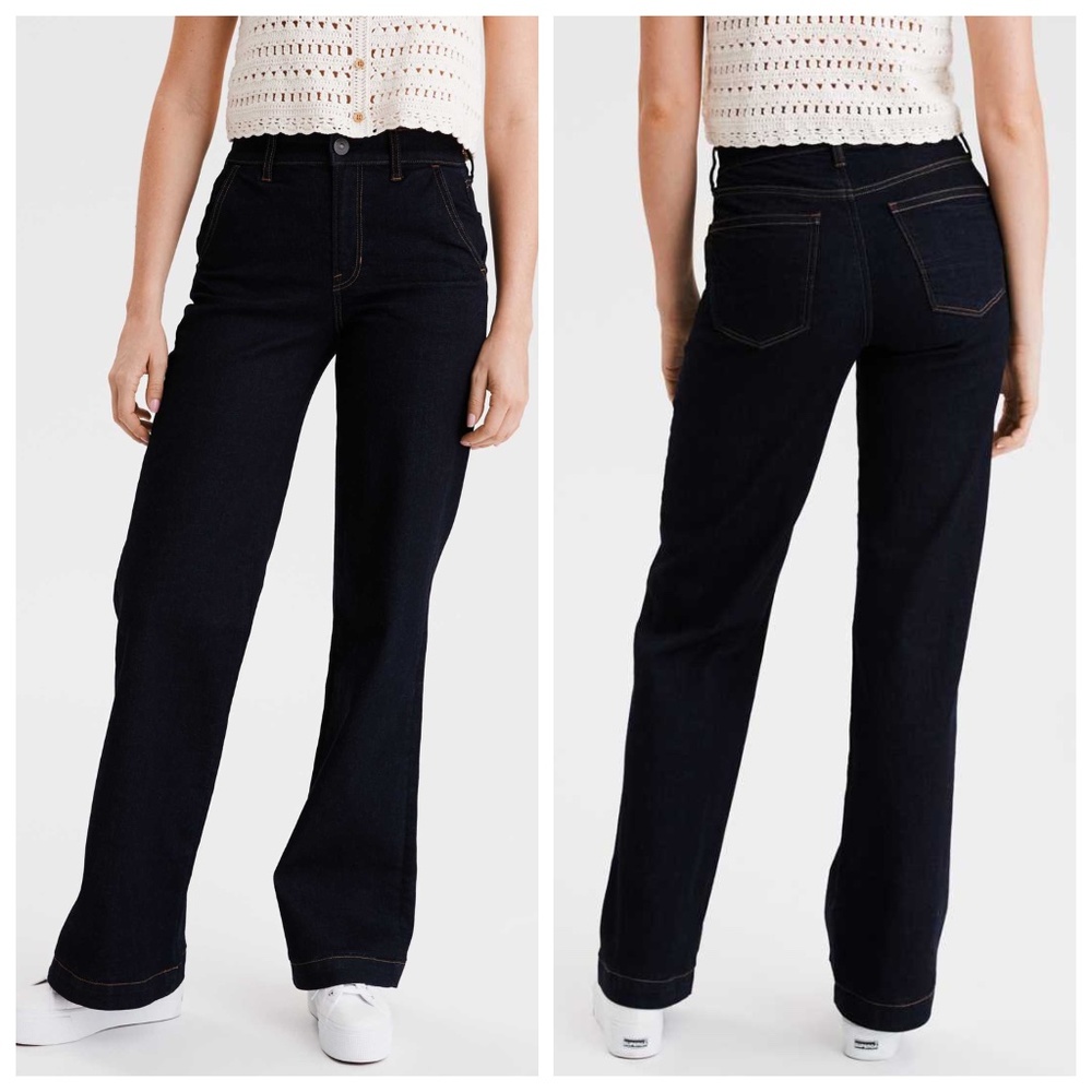 NWOT AE Wide Leg Jean Dark Azure